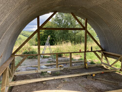 Timber frame to support the structure and lift giving more head height.
