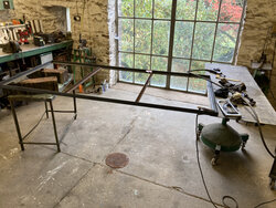 The steel windows being built in our workshop.